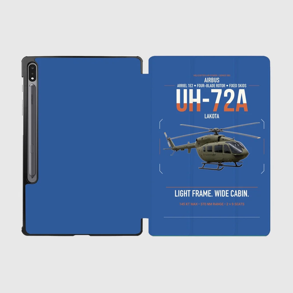 Airbus UH-72A Lakota design on blue samsung tablet tablet case