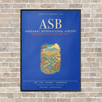 Thumbnail for Ashgabat International Airport ASB - Canvas Framed - Blue