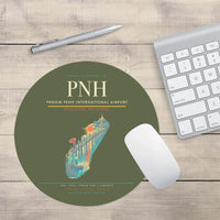 Thumbnail for Phnom Penh International Airport (PNH) design on green army round mouse pad