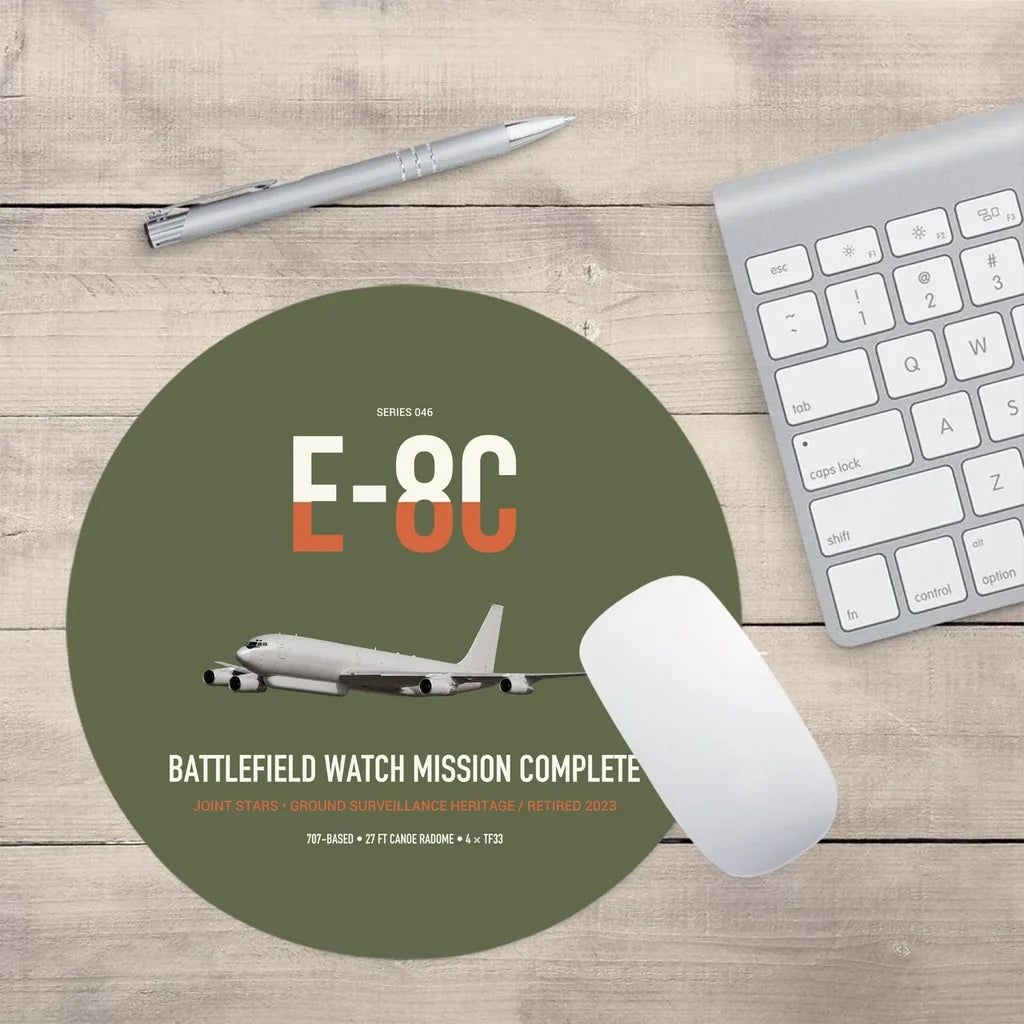 E-8C Joint STARS design on green army round mouse pad