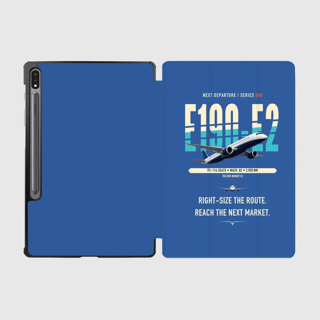 Embraer E190-E2 design on blue samsung tablet tablet case