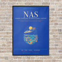 Thumbnail for Lynden Pindling International Airport Nassau NAS - Canvas Framed - Blue