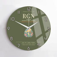 Thumbnail for Yangon International Airport RGN Wall-Clock No-Frame - Green Army