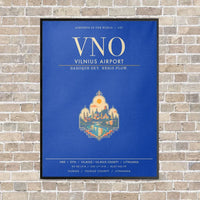 Thumbnail for Vilnius Airport VNO - Canvas Framed - Blue