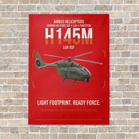 Thumbnail for Airbus Helicopters H145M LUH SOF vertical canvas print - no frame - red background