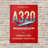 Thumbnail for Airbus A320P2F vertical canvas print - no frame - red background