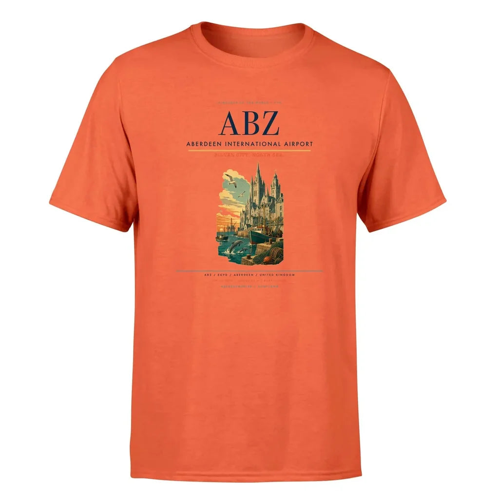 Aberdeen Airport (ABZ) Premium T-Shirt Orange