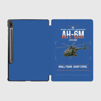 Thumbnail for MD AH-6M Little Bird design on blue samsung tablet tablet case