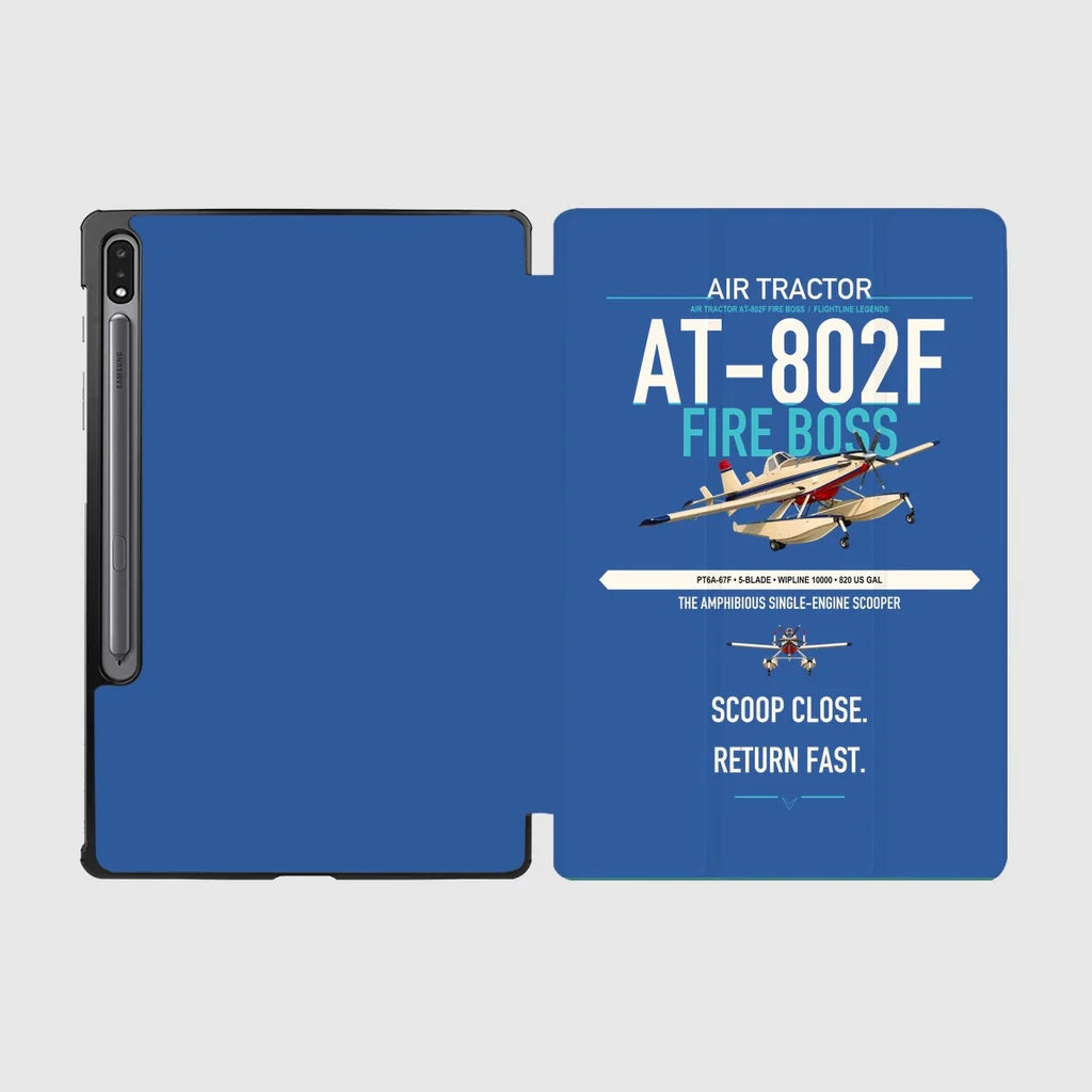 Air Tractor AT-802F Fire Boss design on blue samsung tablet tablet case
