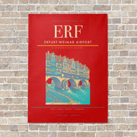 Thumbnail for Erfurt-Weimar Airport ERF vertical canvas print - no frame - red background
