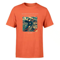 Thumbnail for VINTAGE G4321 - The First Passenger Ticket - Premium T-Shirt design on orange premium t shirt