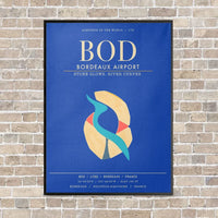 Thumbnail for Bordeaux Airport BOD - Canvas Framed - Blue