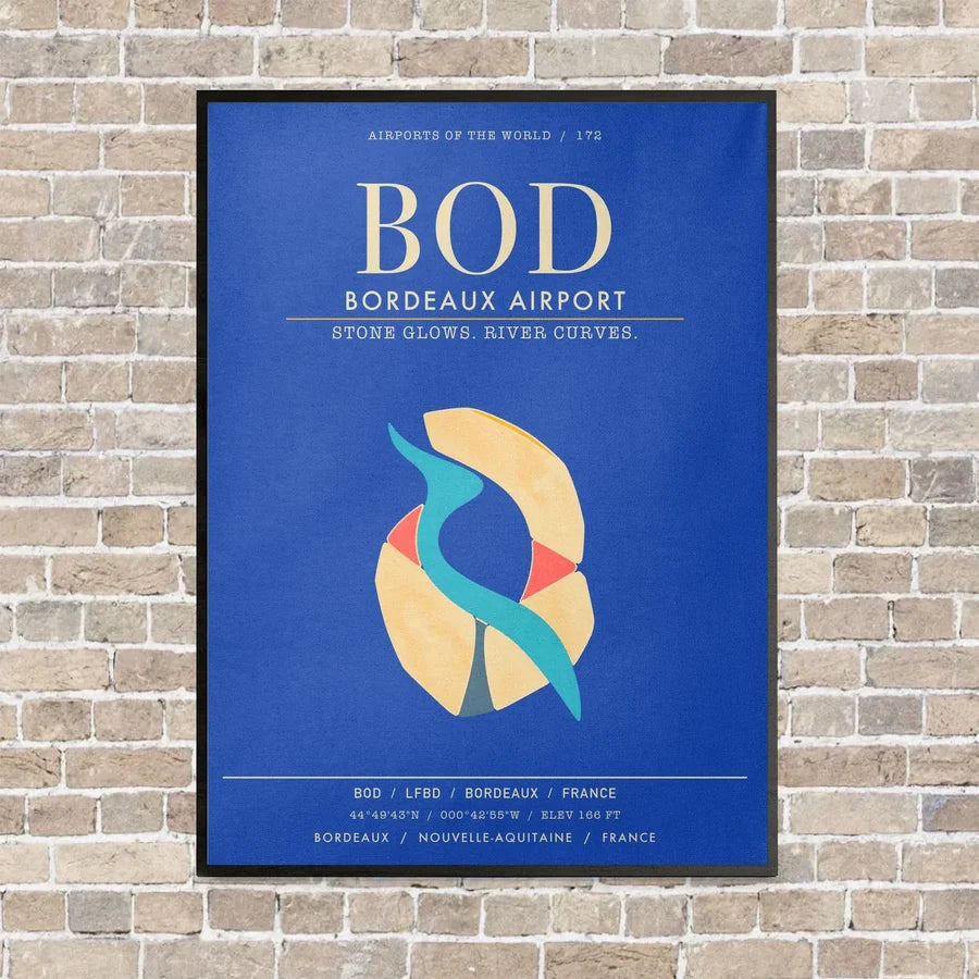Bordeaux Airport BOD - Canvas Framed - Blue