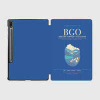 Thumbnail for Bergen Airport Flesland BGO - Seven-Rain Fjord Tapestry - Blue