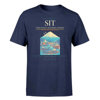 Thumbnail for Sitka Rocky Gutierrez Airport (SIT) T-Shirt single-side front print in Navy Blue | sitka-rocky-gutierrez-airport-sit-double-side-t-shirt