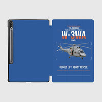 Thumbnail for PZL-Świdnik W-3WA Sokół design on blue samsung tablet tablet case