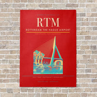 Thumbnail for Rotterdam The Hague Airport RTM vertical canvas print - no frame - red background
