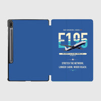 Thumbnail for Embraer E195 design on blue samsung tablet tablet case