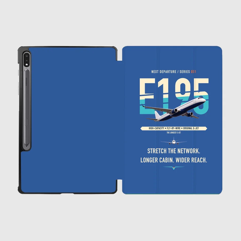 Embraer E195 design on blue samsung tablet tablet case