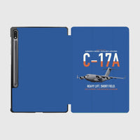 Thumbnail for C-17A Globemaster III design on blue samsung tablet tablet case