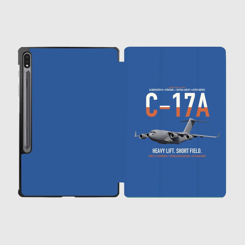 C-17A Globemaster III design on blue samsung tablet tablet case
