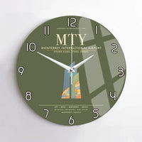 Thumbnail for Monterrey International Airport MTY Wall-Clock No-Frame - Green Army