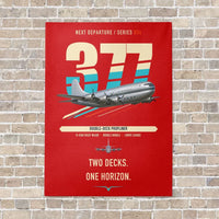 Thumbnail for Boeing 377 Stratocruiser vertical canvas print - no frame - red background