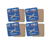 Thumbnail for EC-130J Commando Solo III design on blue 4 pieces set coaster