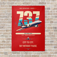 Thumbnail for Boeing 737 MAX 8 vertical canvas print - no frame - red background