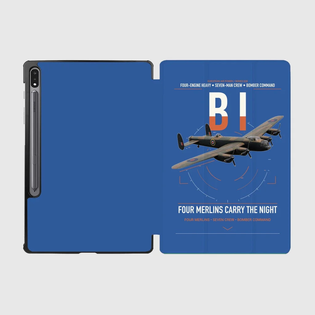Avro Lancaster B I design on blue samsung tablet tablet case