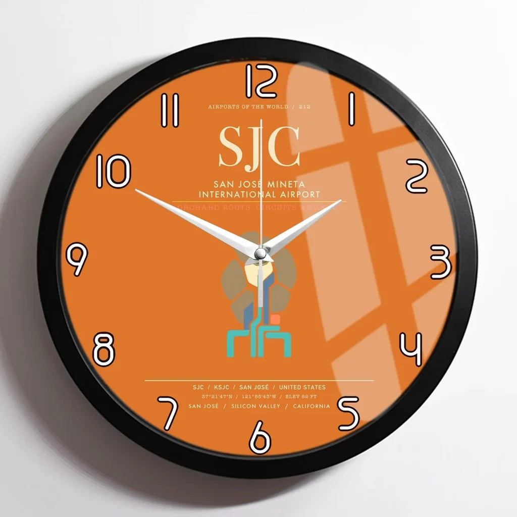 San Jose Mineta International Airport SJC Wall-Clock Framed - Orange