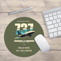 Thumbnail for Boeing 737 MAX 7 design on green army round mouse pad
