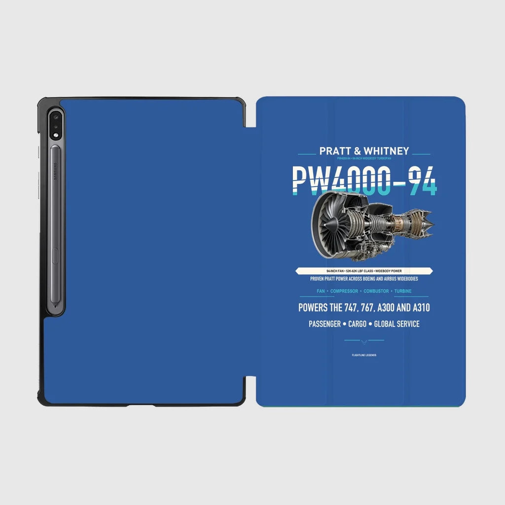 PW4000-94 design on blue samsung tablet tablet case