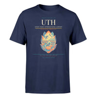 Thumbnail for Udon Thani International Airport (UTH) T-Shirt single-side front print in Navy Blue | udon-thani-international-airport-uth-double-side-t-shirt