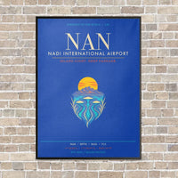 Thumbnail for Nadi International Airport NAN - Canvas Framed - Blue