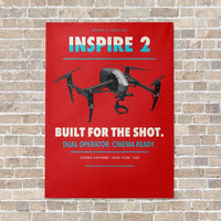 Thumbnail for DJI Inspire 2 vertical canvas print - no frame - red background