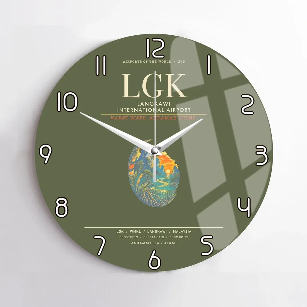 Langkawi International Airport LGK Wall-Clock No-Frame - Green Army