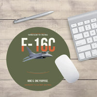 Thumbnail for F-16C Fighting Falcon Nine G One Purpose design on green army round mouse pad