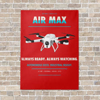 Thumbnail for Percepto Air Max vertical canvas print - no frame - red background