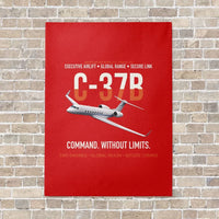 Thumbnail for C-37B Global Command Link vertical canvas print - no frame - red background