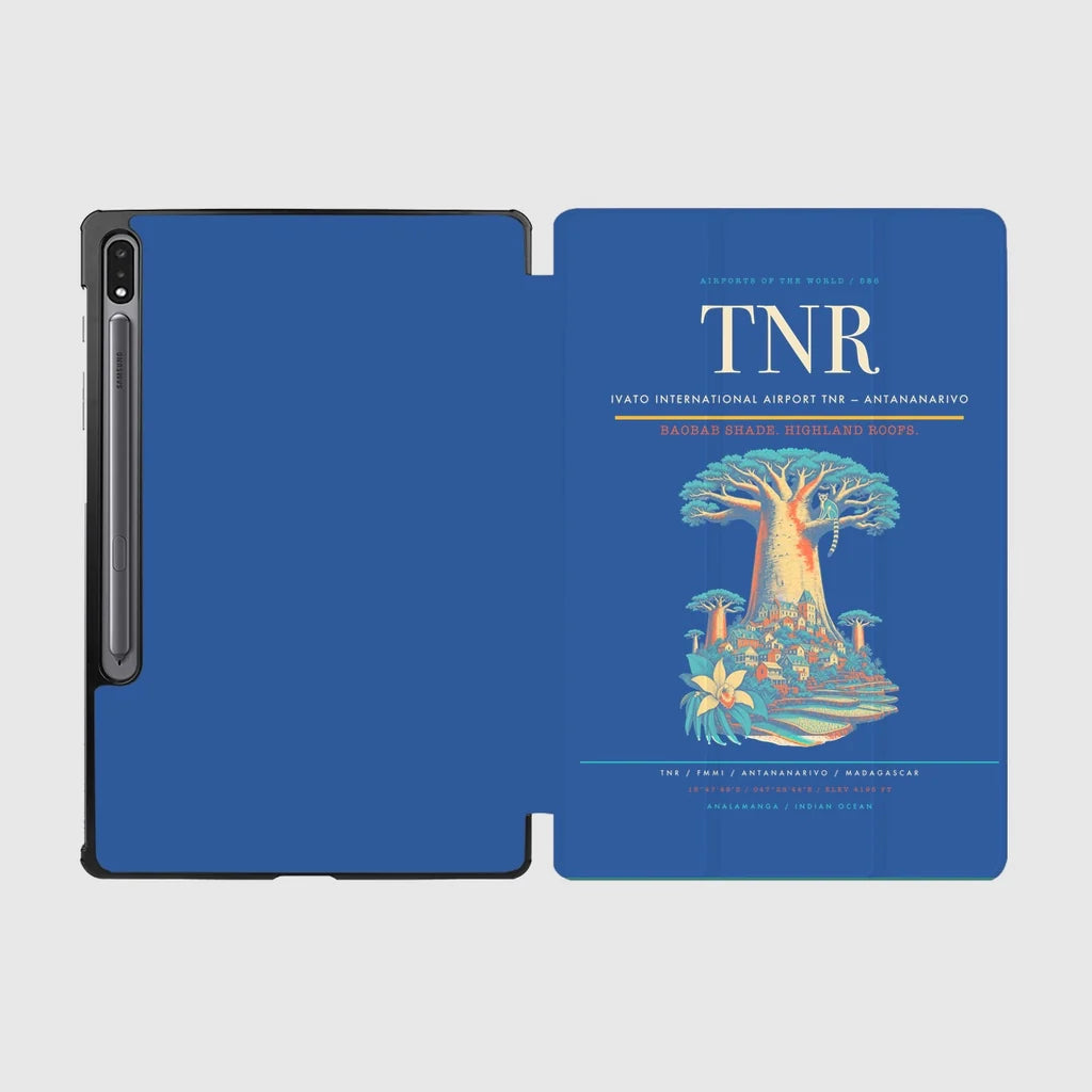 Ivato International Airport (TNR) design on blue samsung tablet tablet case