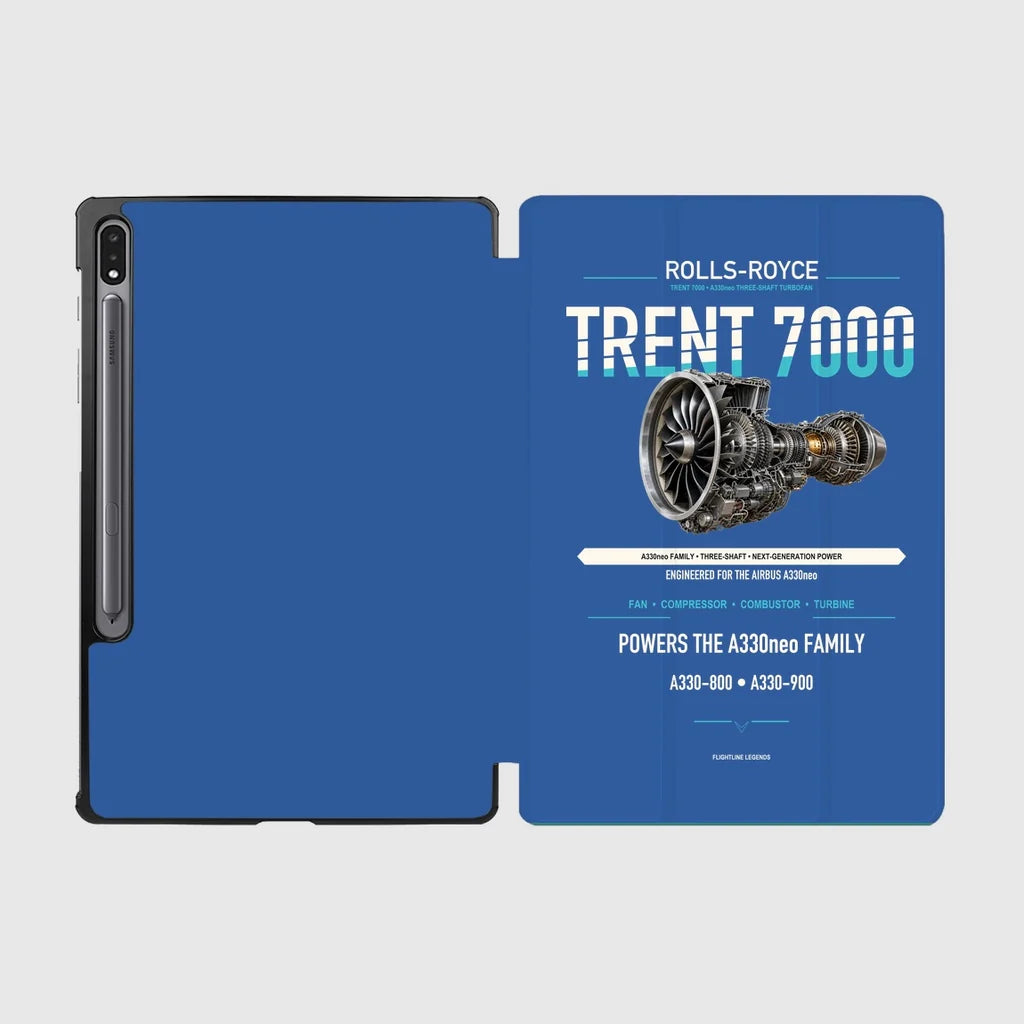 TRENT 7000 design on blue samsung tablet tablet case