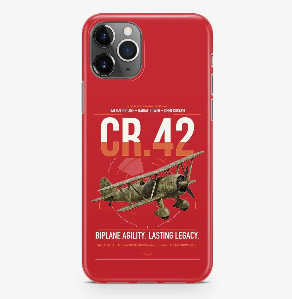 Fiat CR.42 Falco design on red magsafe iphone case, for iPhone Pro Max