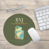 Thumbnail for Yoron Airport (RNJ) design on green army round mouse pad