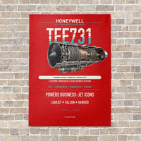 Thumbnail for TFE731 vertical canvas print - no frame - red background