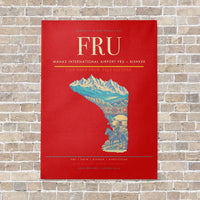 Thumbnail for Manas International Airport FRU — Bishkek vertical canvas print - no frame - red background