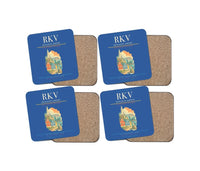 Thumbnail for Reykjavík Airport (RKV) design on blue 4 pieces set coaster