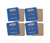 Thumbnail for Sikorsky MH-60S Seahawk design on blue 4 pieces set coaster