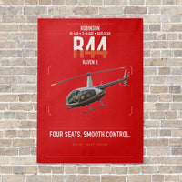 Thumbnail for Robinson R44 Raven II vertical canvas print - no frame - red background