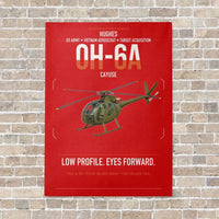 Thumbnail for Hughes OH-6A Cayuse vertical canvas print - no frame - red background